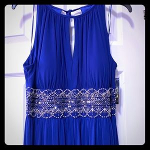 NWT Royal Blue R&M Richards Beaded Gown